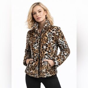 🐆 NWT! Faux Fur Leopard Coat Retail $59